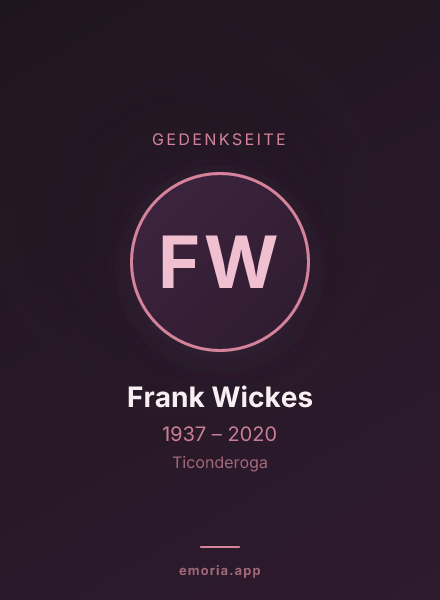 Gedenkportrait von Frank Wickes