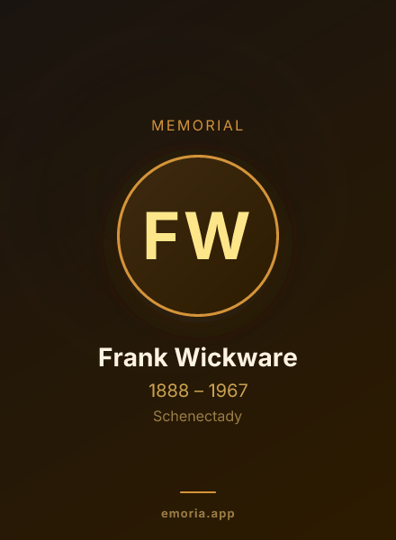 Memorial portrait of Frank Wickware