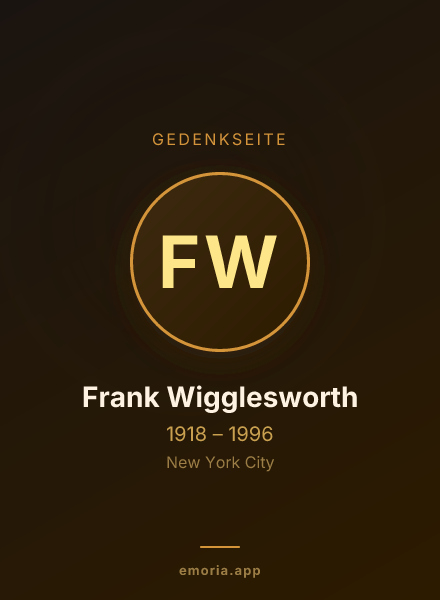 Gedenkportrait von Frank Wigglesworth