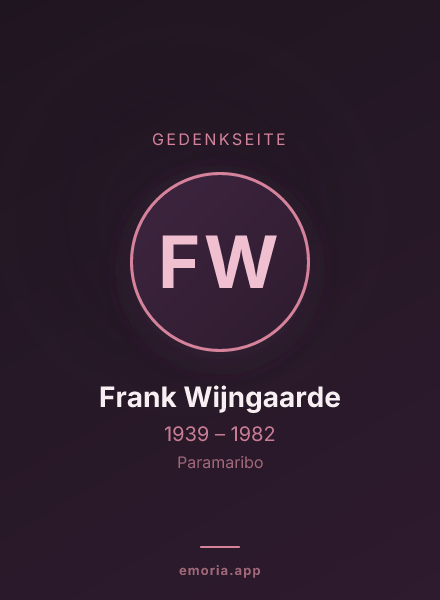 Gedenkportrait von Frank Wijngaarde
