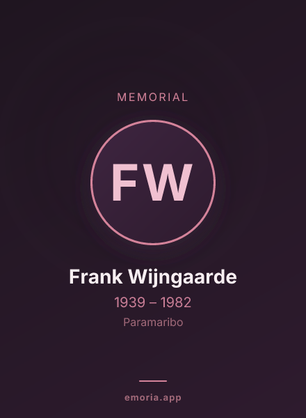 Memorial portrait of Frank Wijngaarde