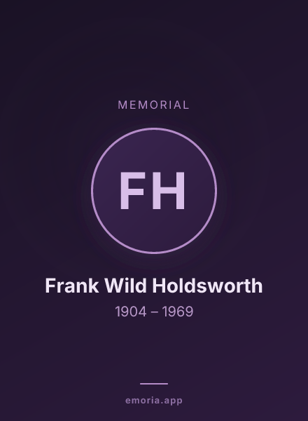 Memorial portrait of Frank Wild Holdsworth