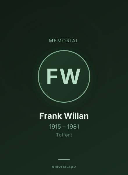 Memorial portrait of Frank Willan