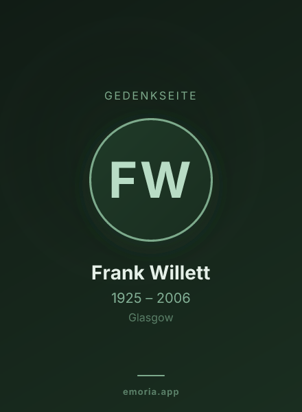 Gedenkportrait von Frank Willett