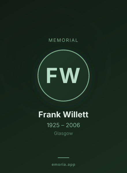 Memorial portrait of Frank Willett