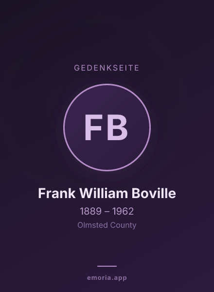 Gedenkportrait von Frank William Boville