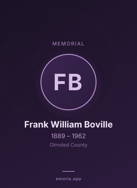Memorial portrait of Frank William Boville