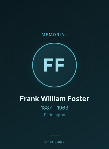 Memorial portrait of Frank William Foster