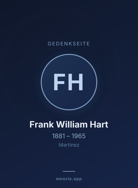 Gedenkportrait von Frank William Hart