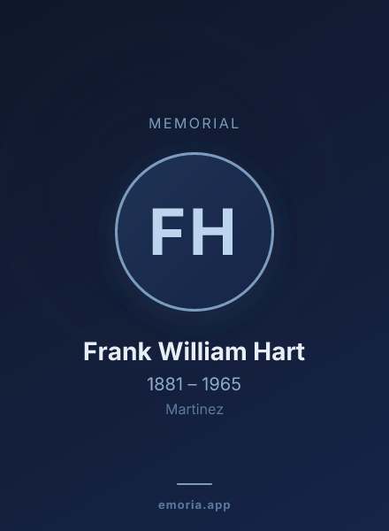 Memorial portrait of Frank William Hart