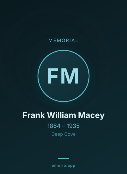 Memorial portrait of Frank William Macey