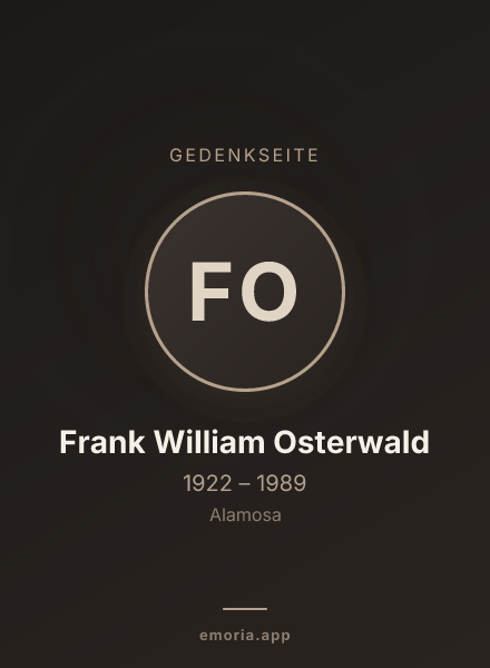 Gedenkportrait von Frank William Osterwald