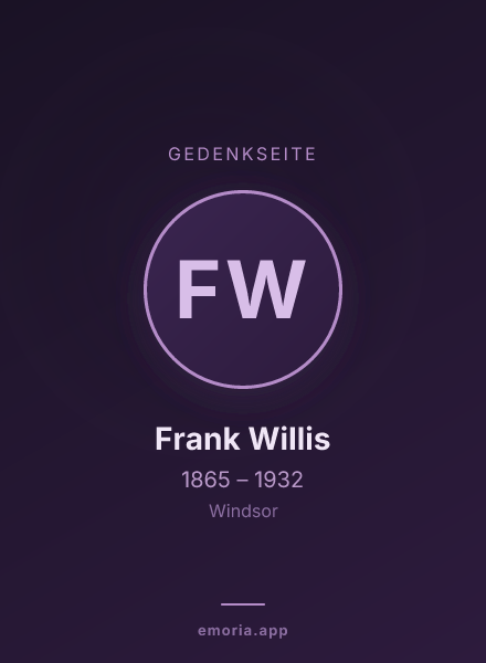 Gedenkportrait von Frank Willis
