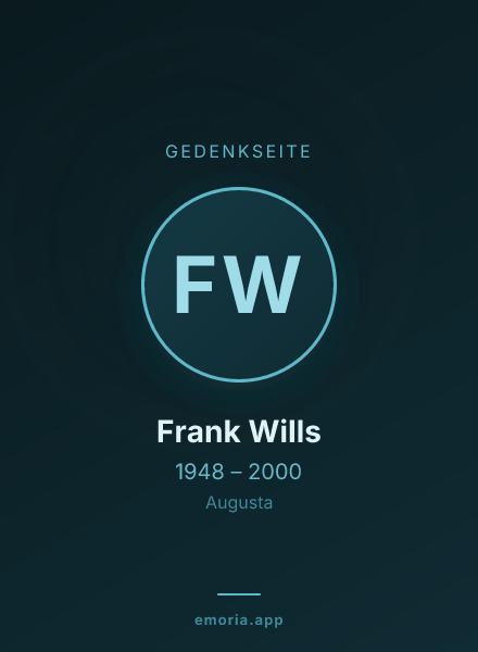 Gedenkportrait von Frank Wills