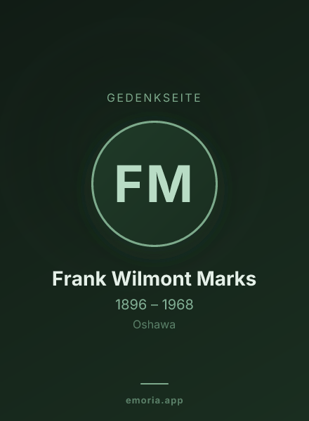 Gedenkportrait von Frank Wilmont Marks