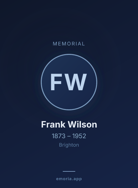 Memorial portrait of Frank Wilson