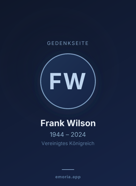 Gedenkportrait von Frank Wilson