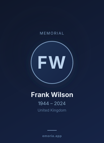 Memorial portrait of Frank Wilson