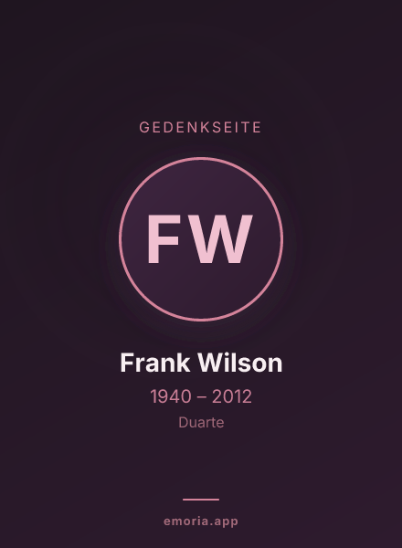 Gedenkportrait von Frank Wilson