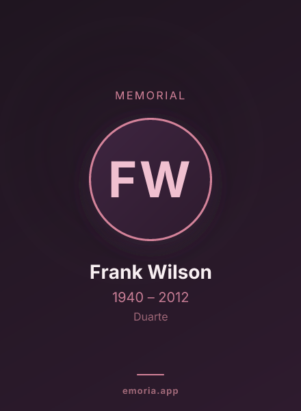 Memorial portrait of Frank Wilson