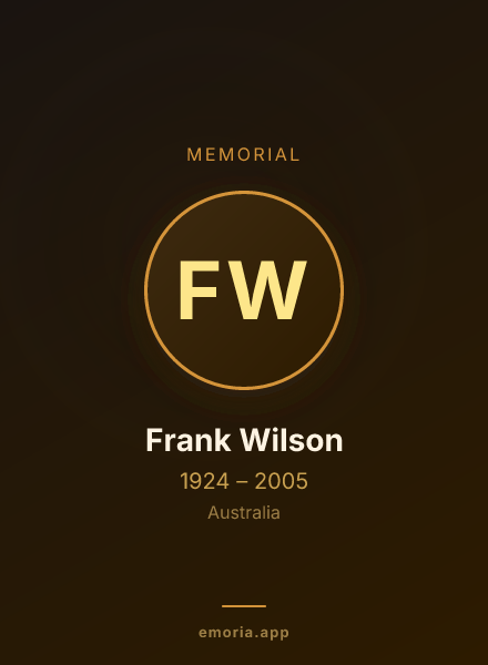 Memorial portrait of Frank Wilson
