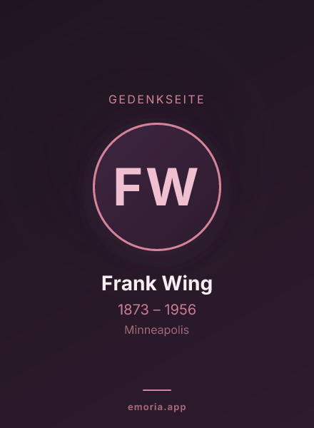 Gedenkportrait von Frank Wing