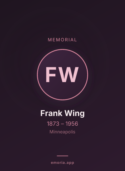 Memorial portrait of Frank Wing