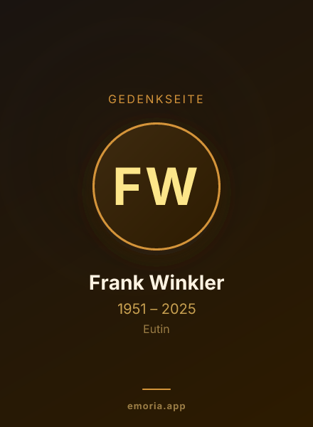 Gedenkportrait von Frank Winkler