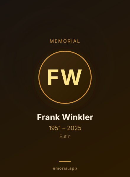 Memorial portrait of Frank Winkler