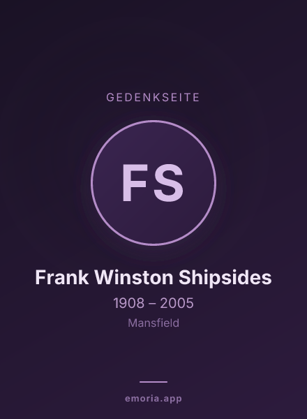 Gedenkportrait von Frank Winston Shipsides