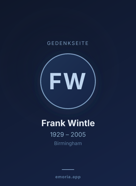 Gedenkportrait von Frank Wintle