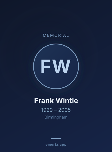 Memorial portrait of Frank Wintle