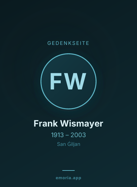Gedenkportrait von Frank Wismayer