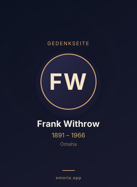 Gedenkportrait von Frank Withrow