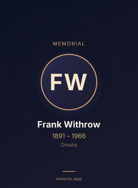 Memorial portrait of Frank Withrow