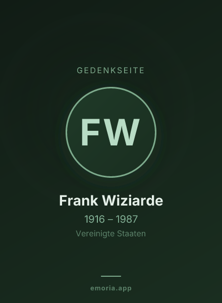 Gedenkportrait von Frank Wiziarde