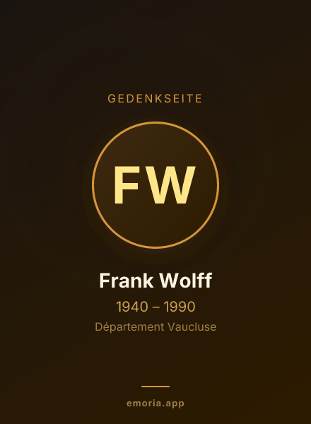 Gedenkportrait von Frank Wolff