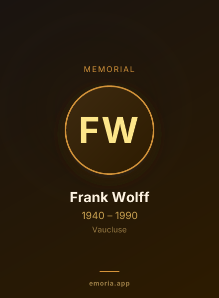 Memorial portrait of Frank Wolff