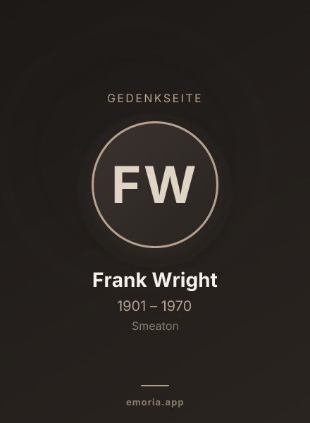 Gedenkportrait von Frank Wright
