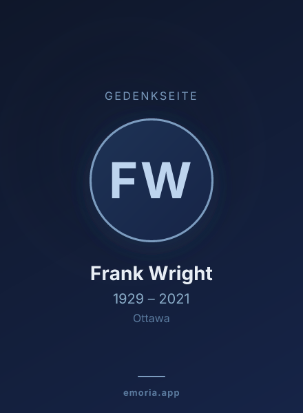 Gedenkportrait von Frank Wright