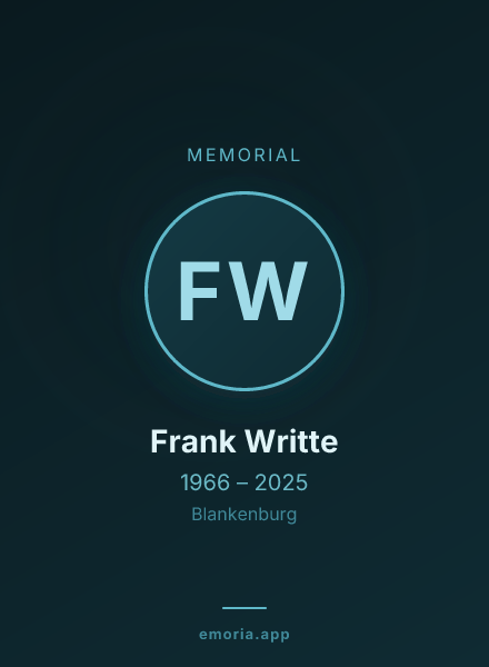 Memorial portrait of Frank Writte