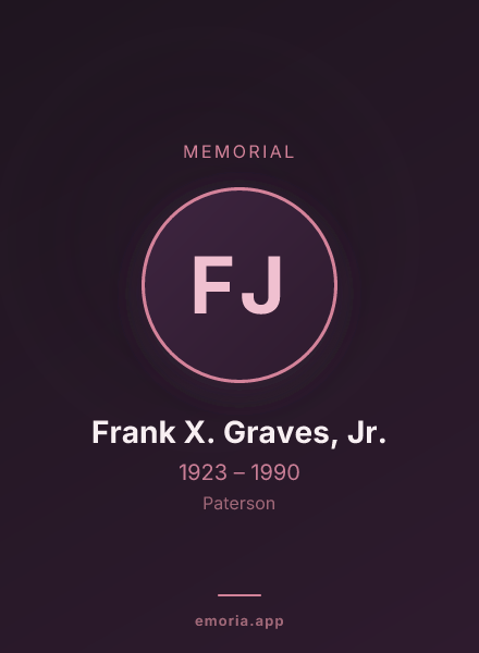 Memorial portrait of Frank X. Graves, Jr.