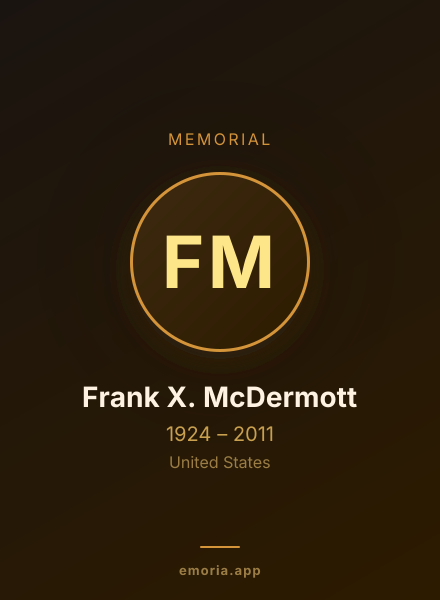 Memorial portrait of Frank X. McDermott
