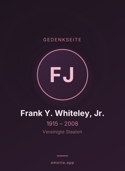 Gedenkportrait von Frank Y. Whiteley, Jr.