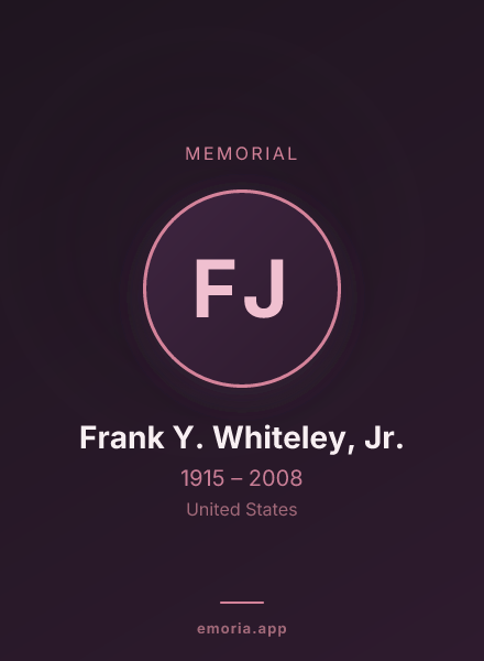 Memorial portrait of Frank Y. Whiteley, Jr.