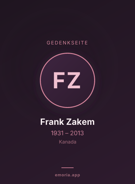 Gedenkportrait von Frank Zakem