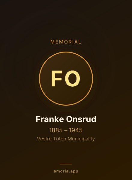 Memorial portrait of Franke Onsrud