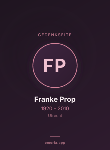 Gedenkportrait von Franke Prop