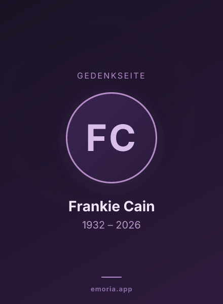 Gedenkportrait von Frankie Cain