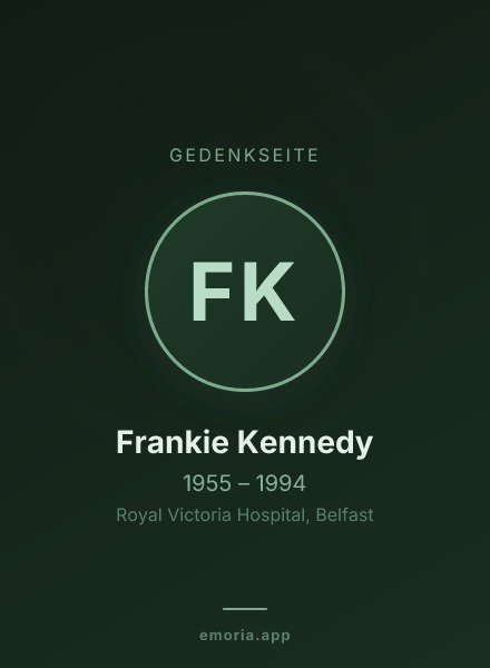 Gedenkportrait von Frankie Kennedy